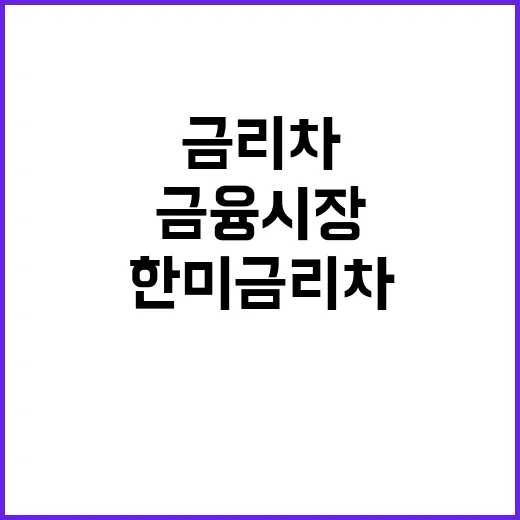 한미금리차 금융시장…