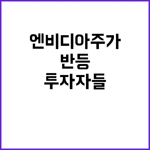 엔비디아 주가 반등할까? 투자자들 관심 집중!