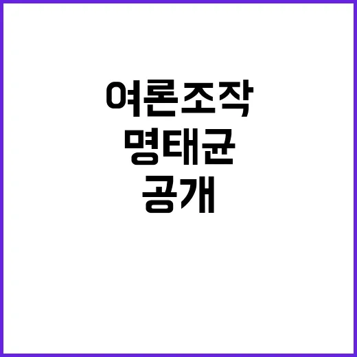 명태균 여론조작 의혹 결정적 육성 곧 공개!