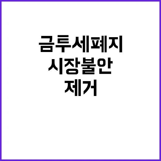 금투세 폐지 시장 불안 요소 완전히 제거!