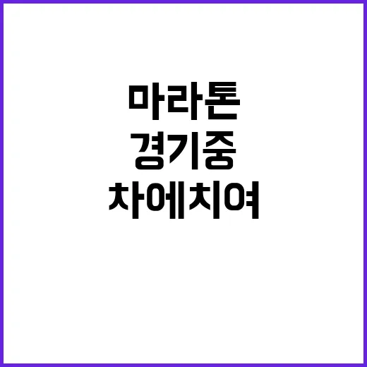 마라톤 선수 경기 중 차에 치여 긴급 이송!