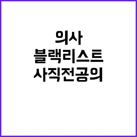 의사 블랙리스트 작성 사직 전공의 구속기소!