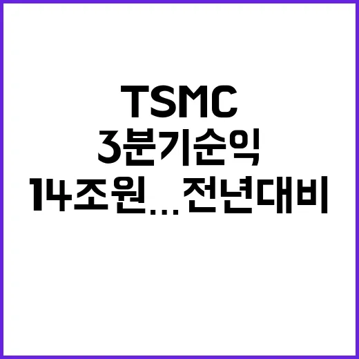 TSMC 3분기 순익 14조원… 전년 대비 급증!