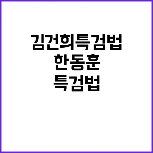 김건희 특검법 한동훈의 날카로운 반박 공개!