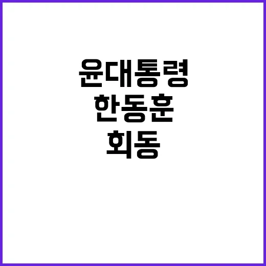 회동 윤대통령과 한동훈의 국감 비밀 대화!