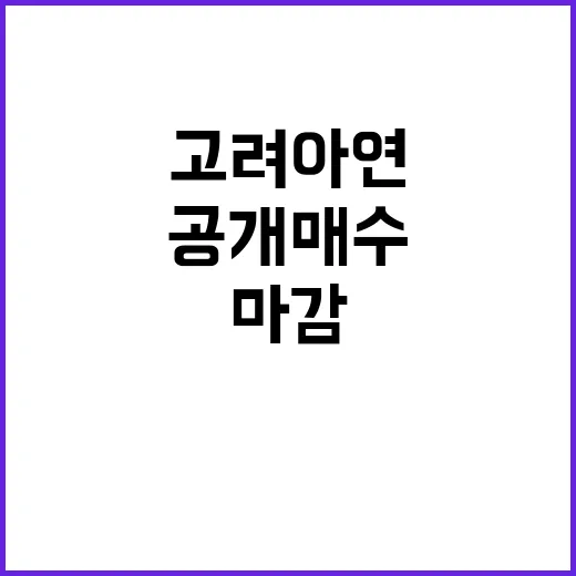 공개매수 마감 고려…