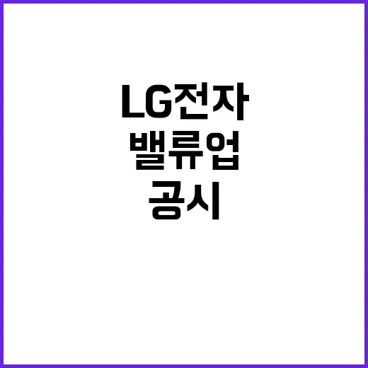 ROE 10% 이상 목표 LG전자 밸류업 공시!