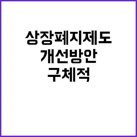 상장폐지 제도 금융…