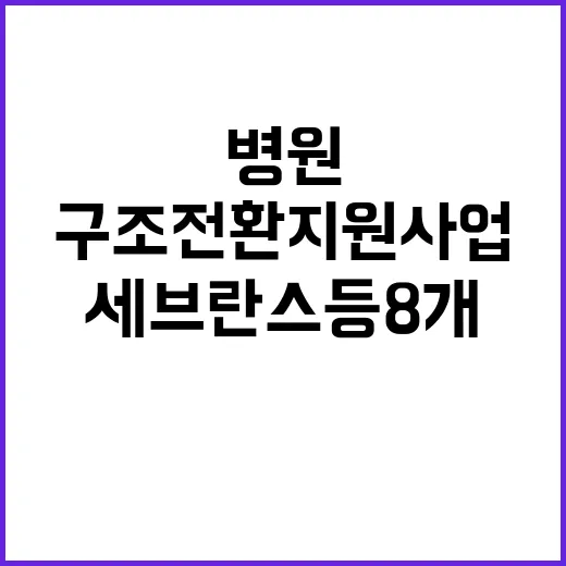 구조전환 지원사업 세브란스 등 8개 종합병원 선정!