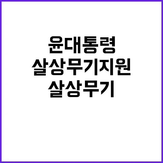 살상무기 지원! 윤 대통령의 발언이 의미하는 것?