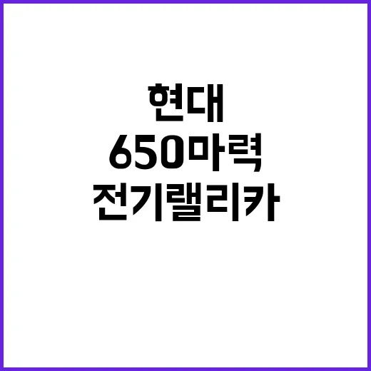 전기 랠리카 현대의 650마력 성능 비결 공개!