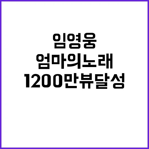 임영웅 엄마의 노래 감성으로 1200만뷰 달성!