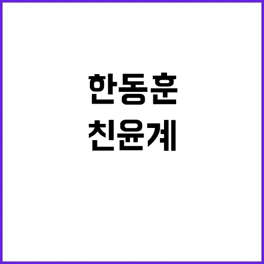 친윤계 한동훈 조기…