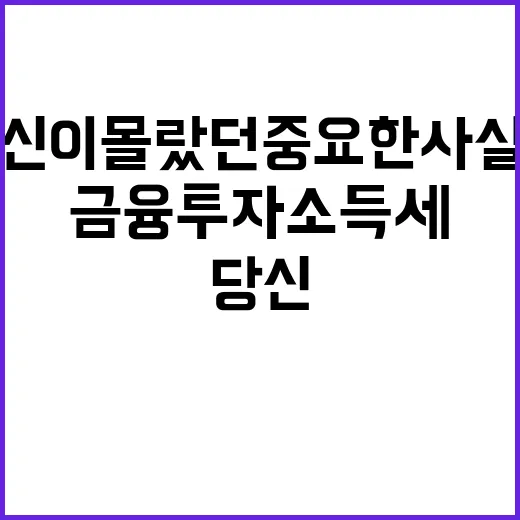 금융투자소득세 당신…