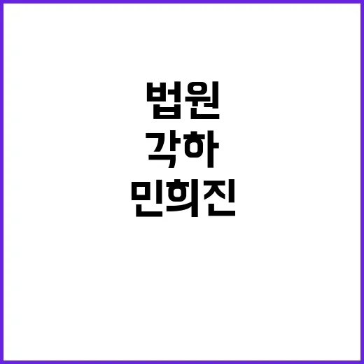 민희진 복귀 시도 실패…법원 각하 결정!