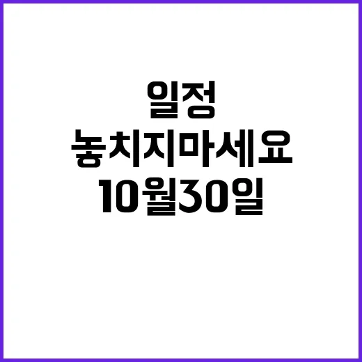 10월 30일 중요…