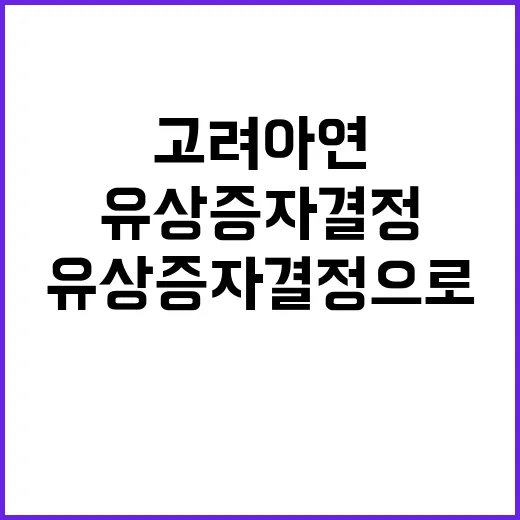 고려아연 유상증자 결정으로 투자자 관심 집중!