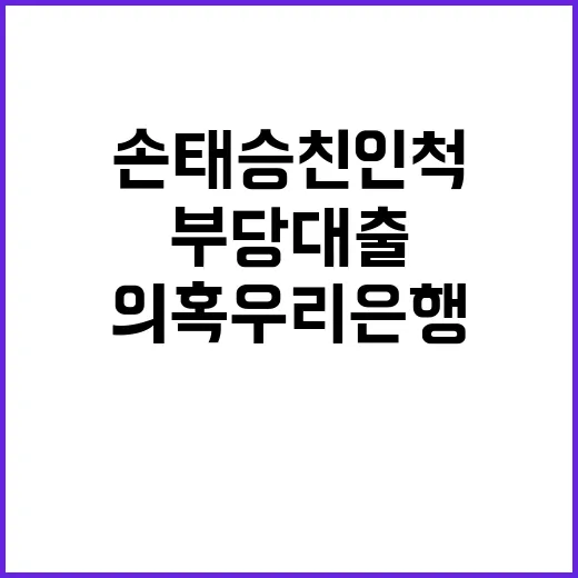 부당대출 의혹 우리은행 부행장 손태승 친인척 구속!