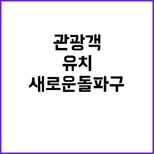 관광객 유치 소비 활성화의 새로운 돌파구!