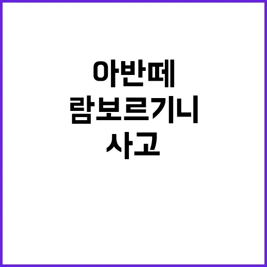 람보르기니 차주 아반떼 사고 비하인드 공개!