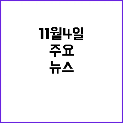 뉴스리뷰 11월 4일 주요 이슈와 사건들!