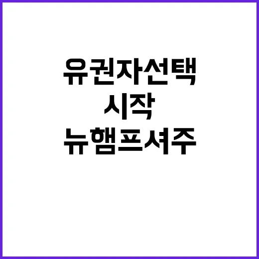 유권자 선택 뉴햄프셔주 첫 투표 시작!