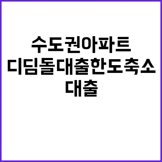 디딤돌대출 한도 축소 수도권 아파트 영향은?