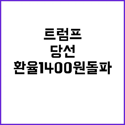 환율 1400원 돌파! 트럼프 당선의 놀라운 영향?