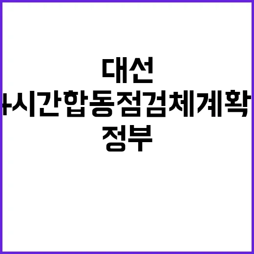 대선 리스크 정부의 24시간 합동점검체계 확대!