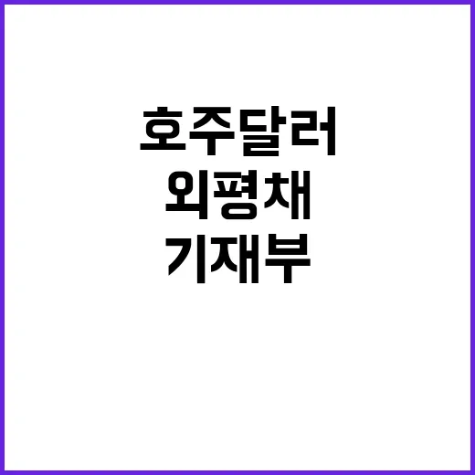 호주 달러표시 외평채 기재부의 새로운 도전!