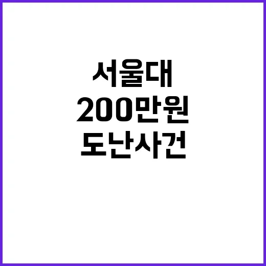 서울대 200만원 도난 사건 검찰 최종 결정은?