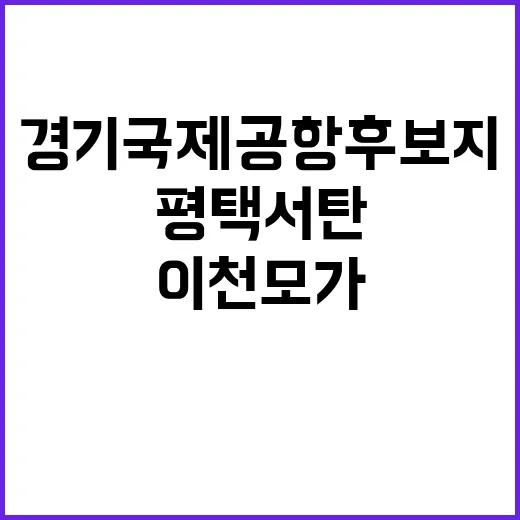 경기국제공항 후보지 화성호 평택 서탄 이천 모가