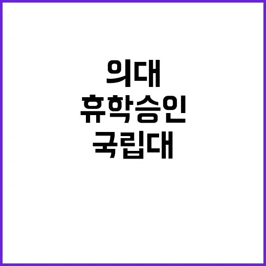 의대 휴학 승인 국립대 등록금 환급 위기!