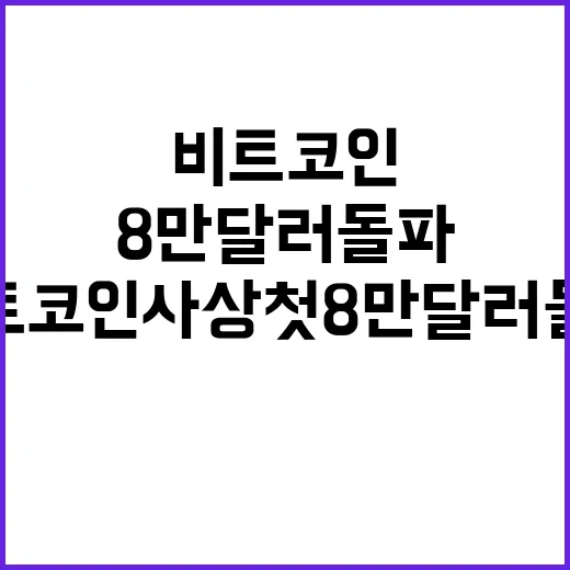 비트코인 사상 첫 8만 달러 돌파 소식!