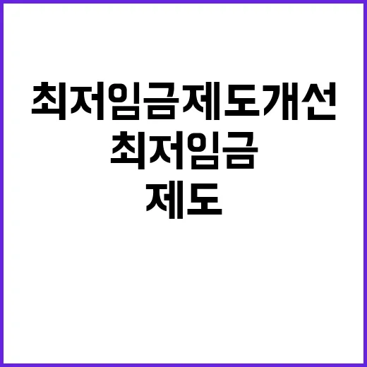 최저임금 제도개선 …