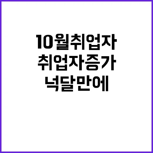 10월 취업자 증가 넉 달 만에 최저 기록!