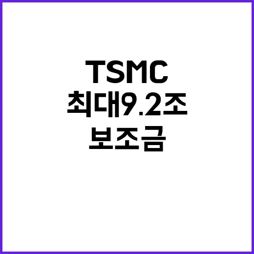 보조금 바이든의 TSMC 최대 9.2조 지원 확정