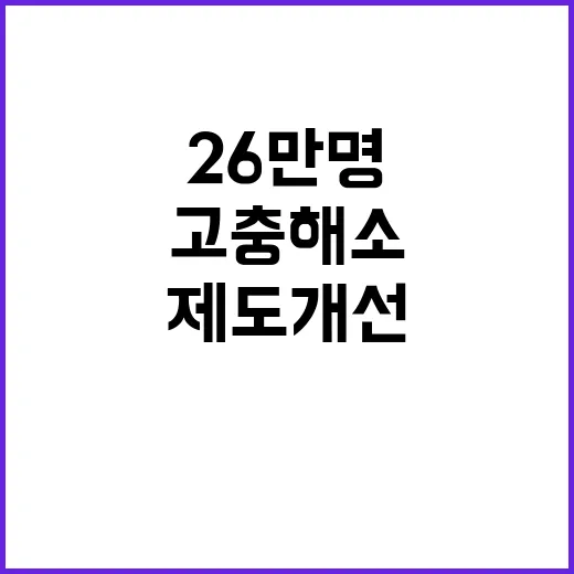 고충 해소 26만 명의 목소리 담은 제도 개선!