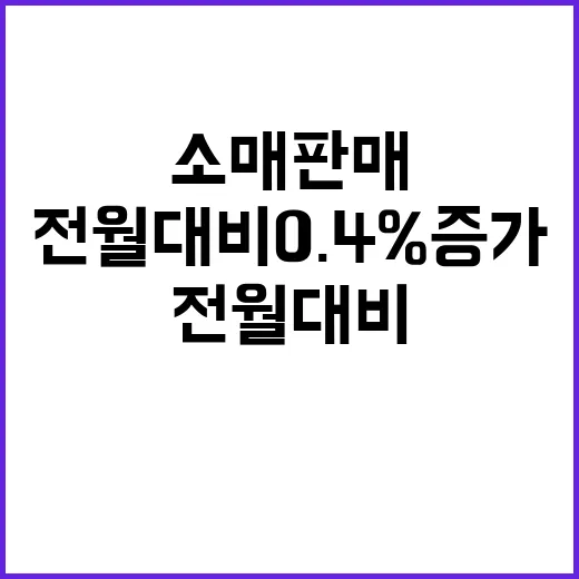 소매판매 10월 전월 대비 0.4% 증가 소식!