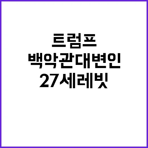 트럼프의 입 27세 레빗 백악관 대변인 발탁!