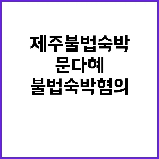 제주 불법숙박 혐의…