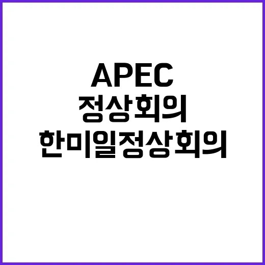 한미일 정상회의 APEC에서의 역사적 공동성명 공개!