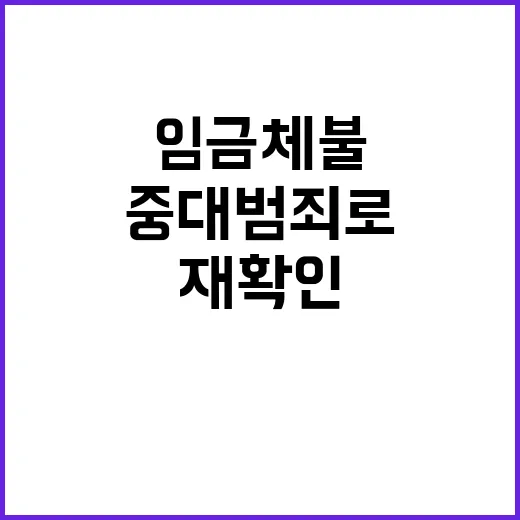 임금체불 중대범죄로…