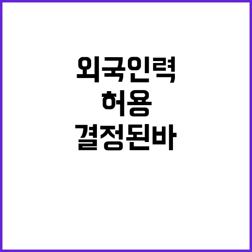 고용부 “외국인력 허용 아직 결정된 바 없다”