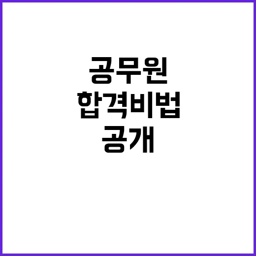 공무원 합격 비법 …