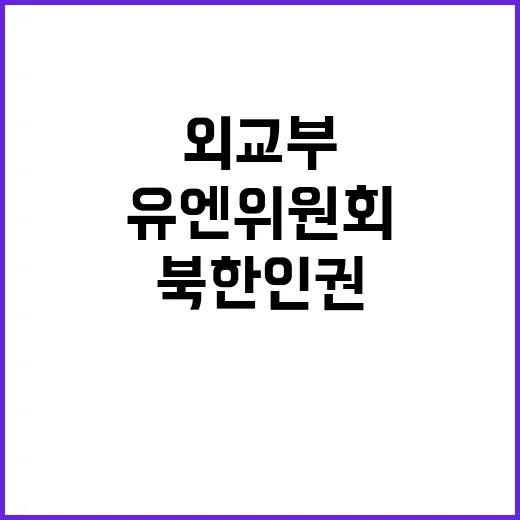 북한 인권 외교부 …