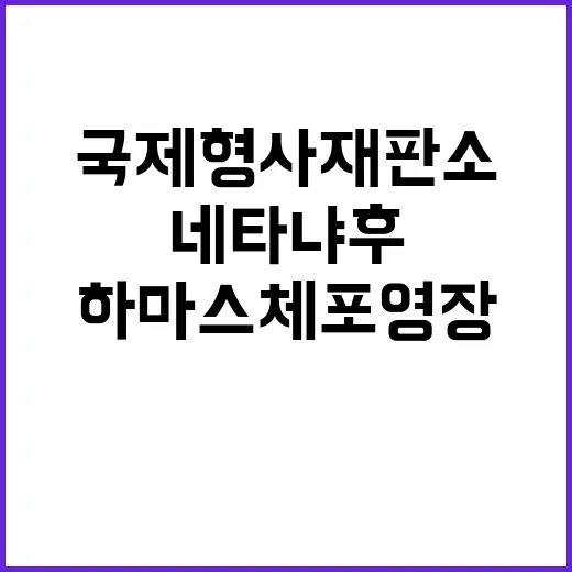 국제형사재판소 네타냐후·하마스 체포영장 발표!