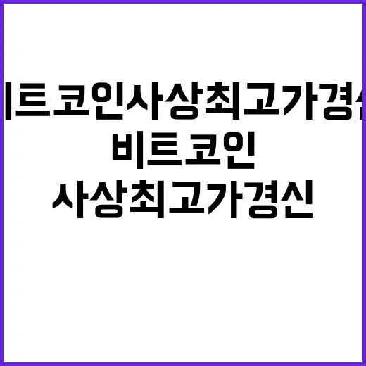 비트코인 사상 최고가 경신의 순간 포착!