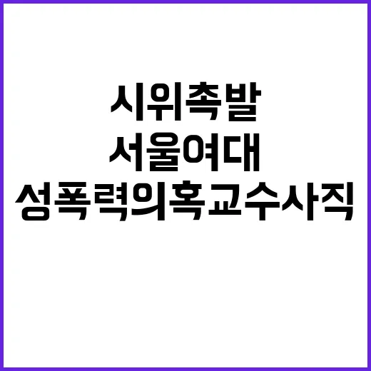 성폭력 의혹 교수 사직 서울여대 시위 촉발!