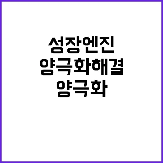 양극화 해결 국민 성장 엔진 가동 계획 공개!